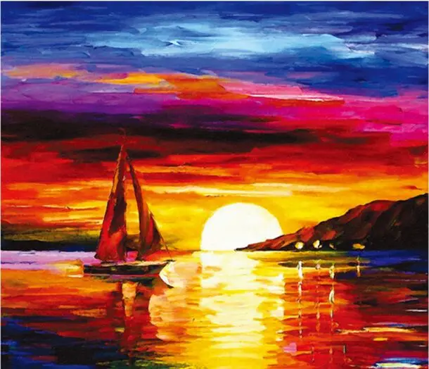 Colorful sunset The wooden puzzle 500 pieces ersion paper  jigsaw puzzle white card adult children's educational toys