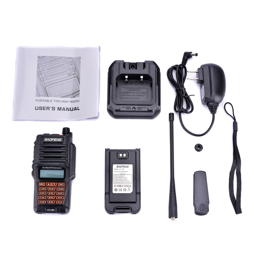 Original Baofeng UV-9R IP67 8W Long Range Walkie Talkie 10km Amateur Radio Dual Band UV9R Portable CB Radio Communicator UV 9R