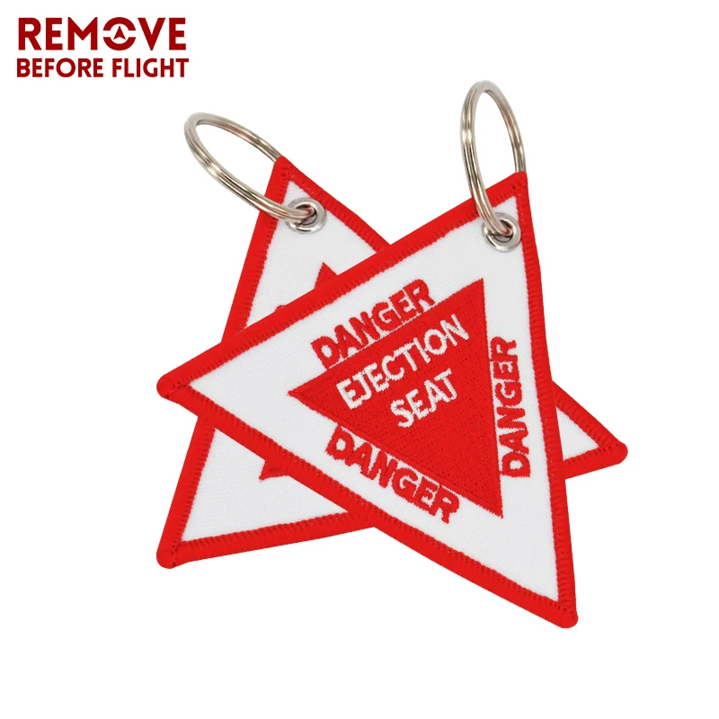 Red Triangle Ejection Seat 9CM Car Keychain Remove Before Flight Motorcycle Key Chains chaveiro para carro ortachiavi vespa 3pcs