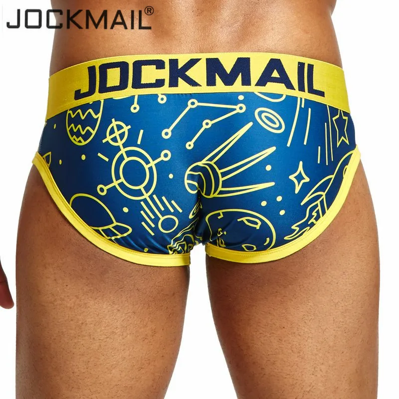 JOCKMAIL Brand Sexy Mens Underwear briefs Cuecas ufo Cartoon printed Gay Underwear calzoncillos hombre slips Male Panties hot