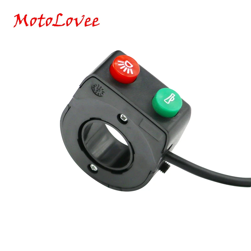 

MotoLovee Dual Function Light Horn Switch Black ON-Off 12V Motorcycle HeadLight Switch 22mm