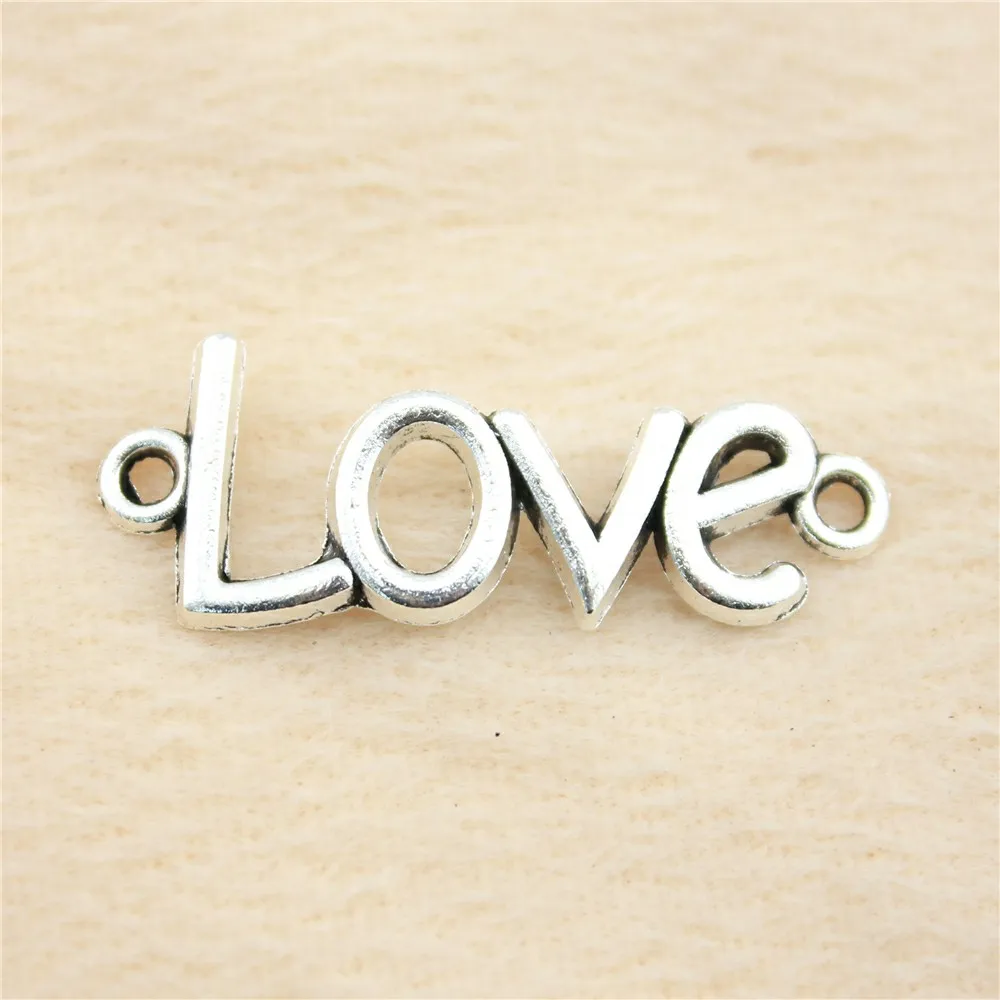 30pcs/lot 41*16mm ancient silver Love charm Pendants DIY jewelry for bracelet necklace earring