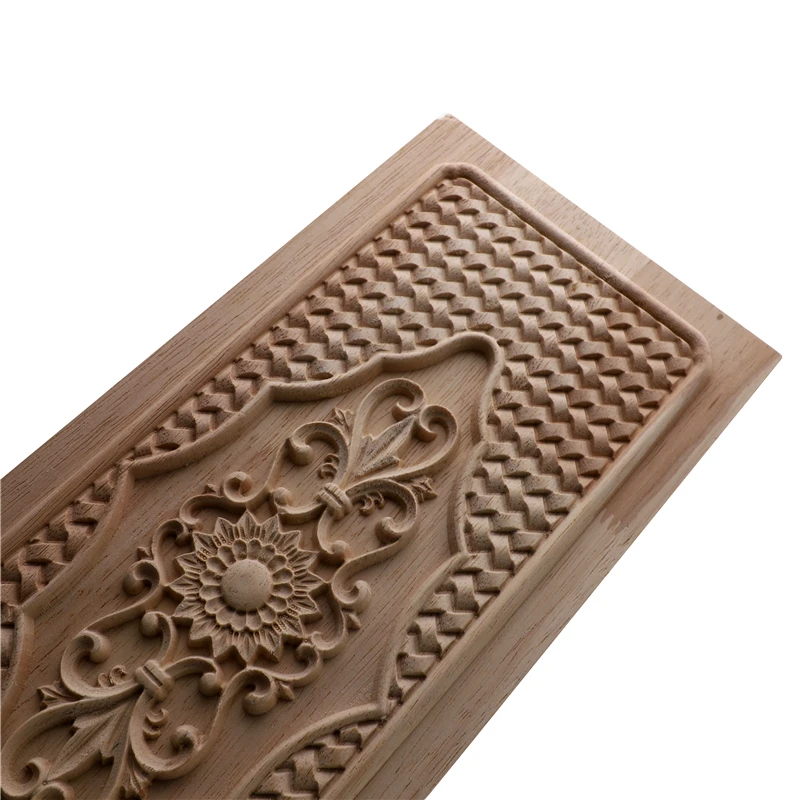 RUNBAZEF Craft Unpainte Carving Wood Decoration Wood Furniture Wooden Applique Decal Corner Onlay Applique Frame For Home Decor