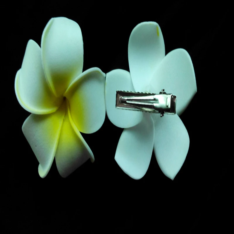 6pcs Wedding Bridal Hair pins  Hawaiian Plumeria Foam Flower Hair Clips For Hair White Yellow  Hair Accessories