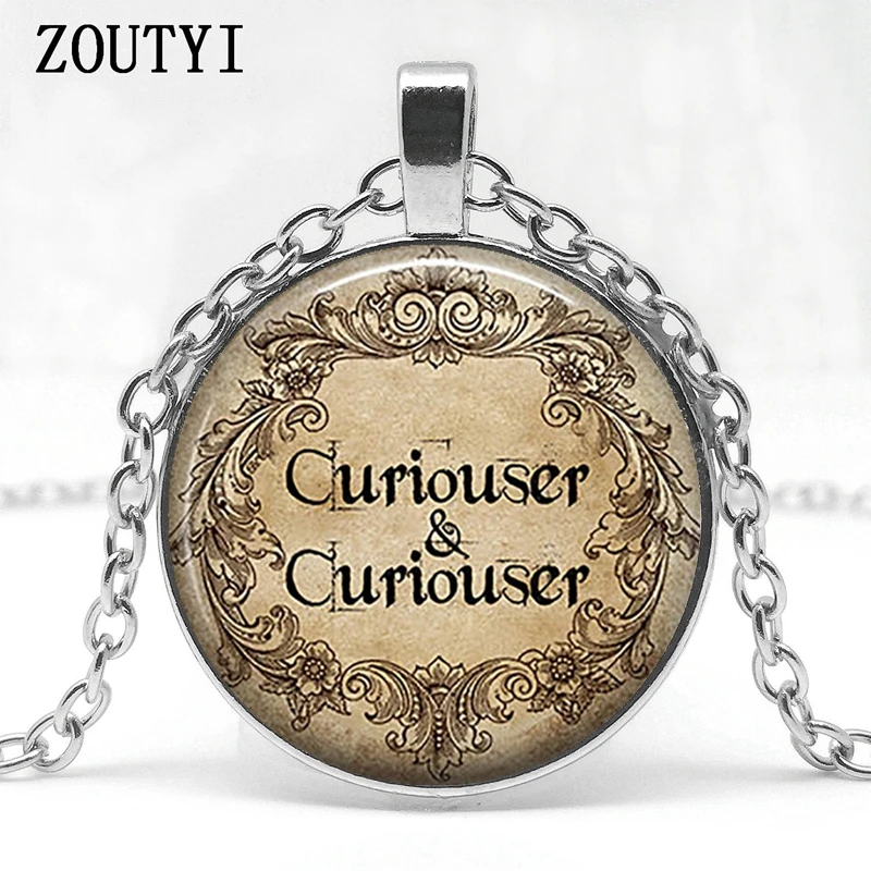 2018/ I am not a crazy Cheshire pendant citing Alice in Wonderland handmade pendant necklace glass cabochon jewelry.