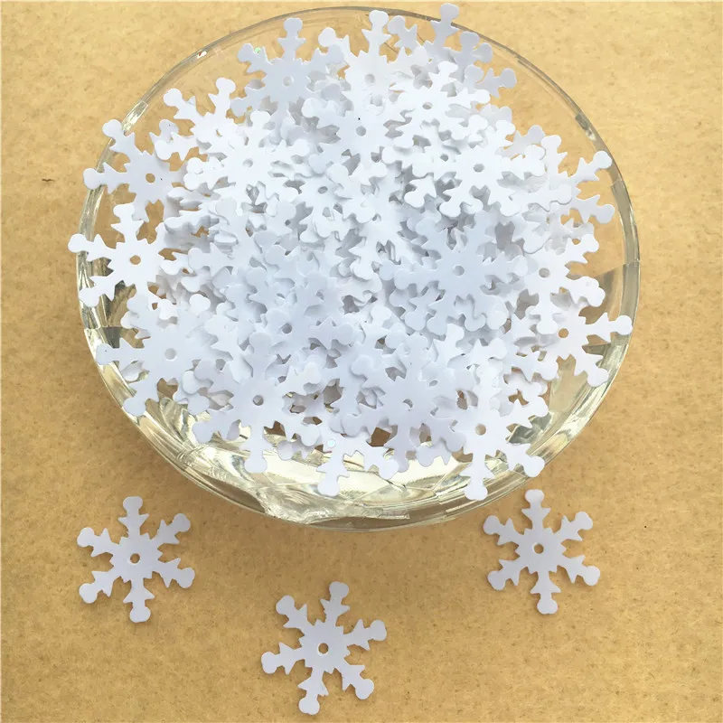 400PCS 19mm Snowflake Sequins Paillette Sewing Christmas Sequin Embellishment Findings wedding Decoration Clothes Accessories