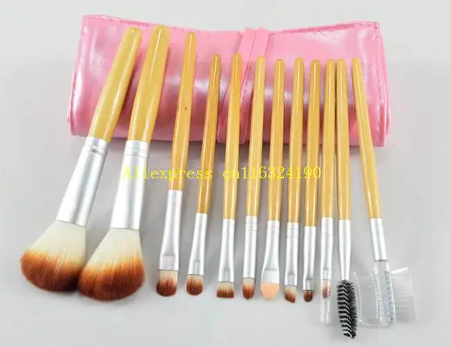 50sets/lot Fast Shipping 12pcs Make Up Brushes Set Foundation Face & Eye Powder Blusher Professional Cosmetics Makeup Brush