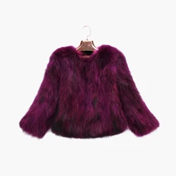 2018 New Arrival Real Raccoon Fur Coat 100% Natural True Fur Coat Women Fashion Fur Coat Harppihop Fur