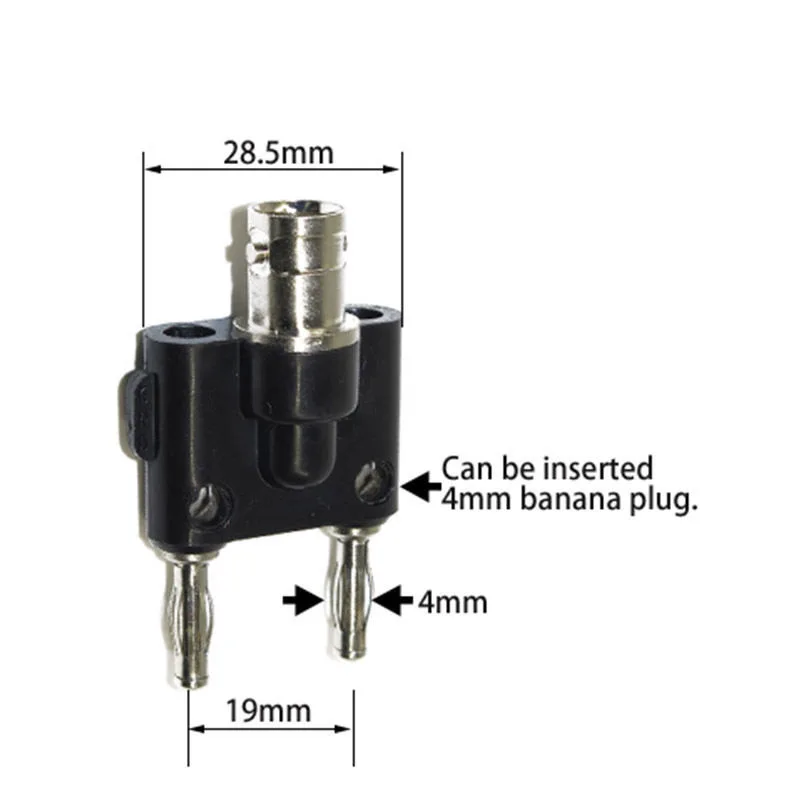 Cleqee P7006 1PCS Adapter BNC Female Jack to Two Dual 4mm Banana Binding Male Connector