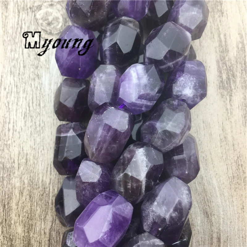 Amethysts Faceted Beads,Purple Crystal Quartz Nugget Beads,Gem Stone Drilled Beads For DIY Jewelry MY1565