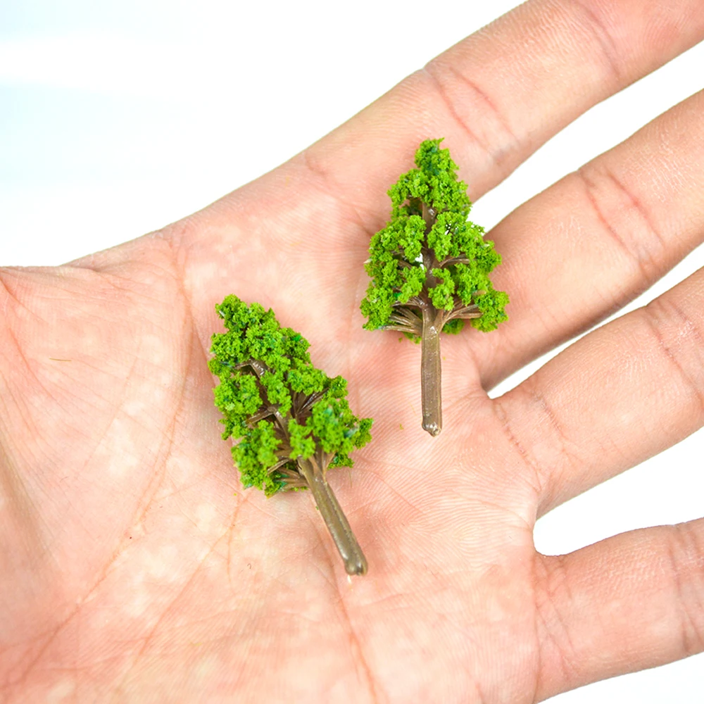 

Miniature Trees Model Railway Train Diorama 3cm-4cm Plastic Tree Kits Scenery Landscape HO Scale DIY Model Making Garden Layout