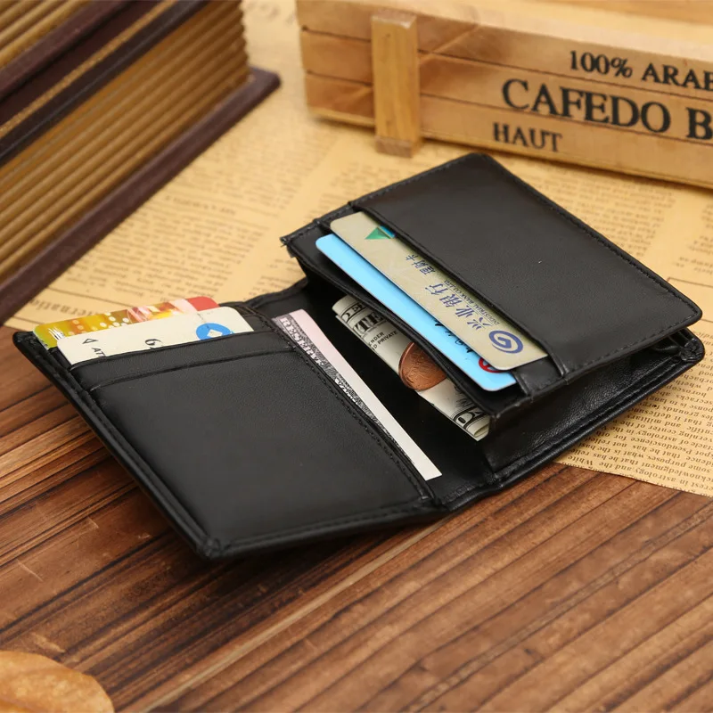 Hot Sale Luxury Small Men\'s Credit Card Holder Business Style Leather Card Case Wallet For Man Mini Male Purse