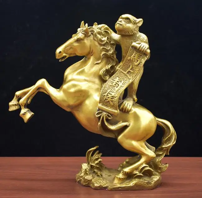 Chinese Monkey Zodiac Animal Statue Bronze Horse Decoration Living Room Yuanbao Fengshui Decoration Immediately Seal Marquis