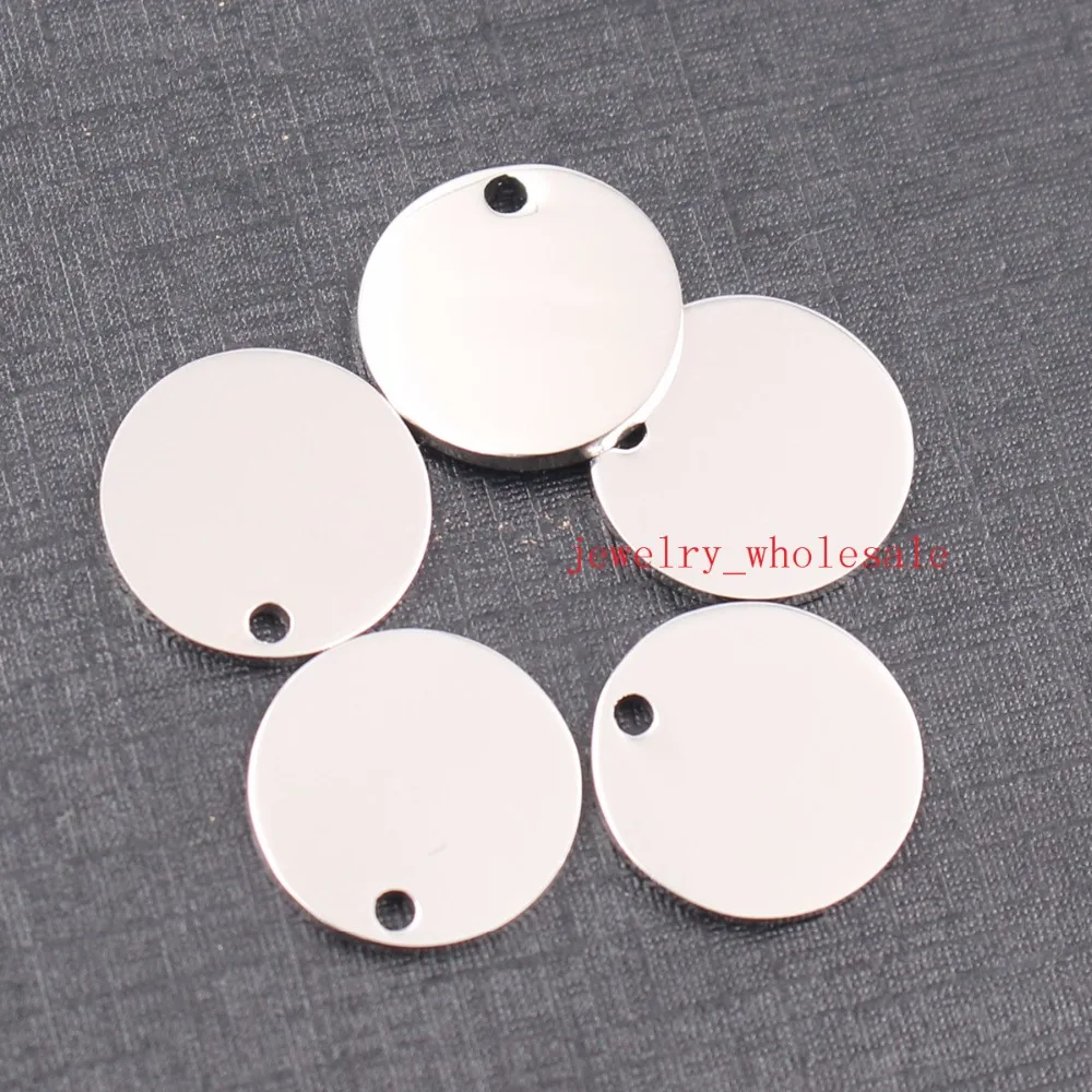 Polished  Lot 10pcs in  Fashion  20mm/25mm/30mm Round Medals Tag Charms Stainless steel New Design Jewelry Finding DIY