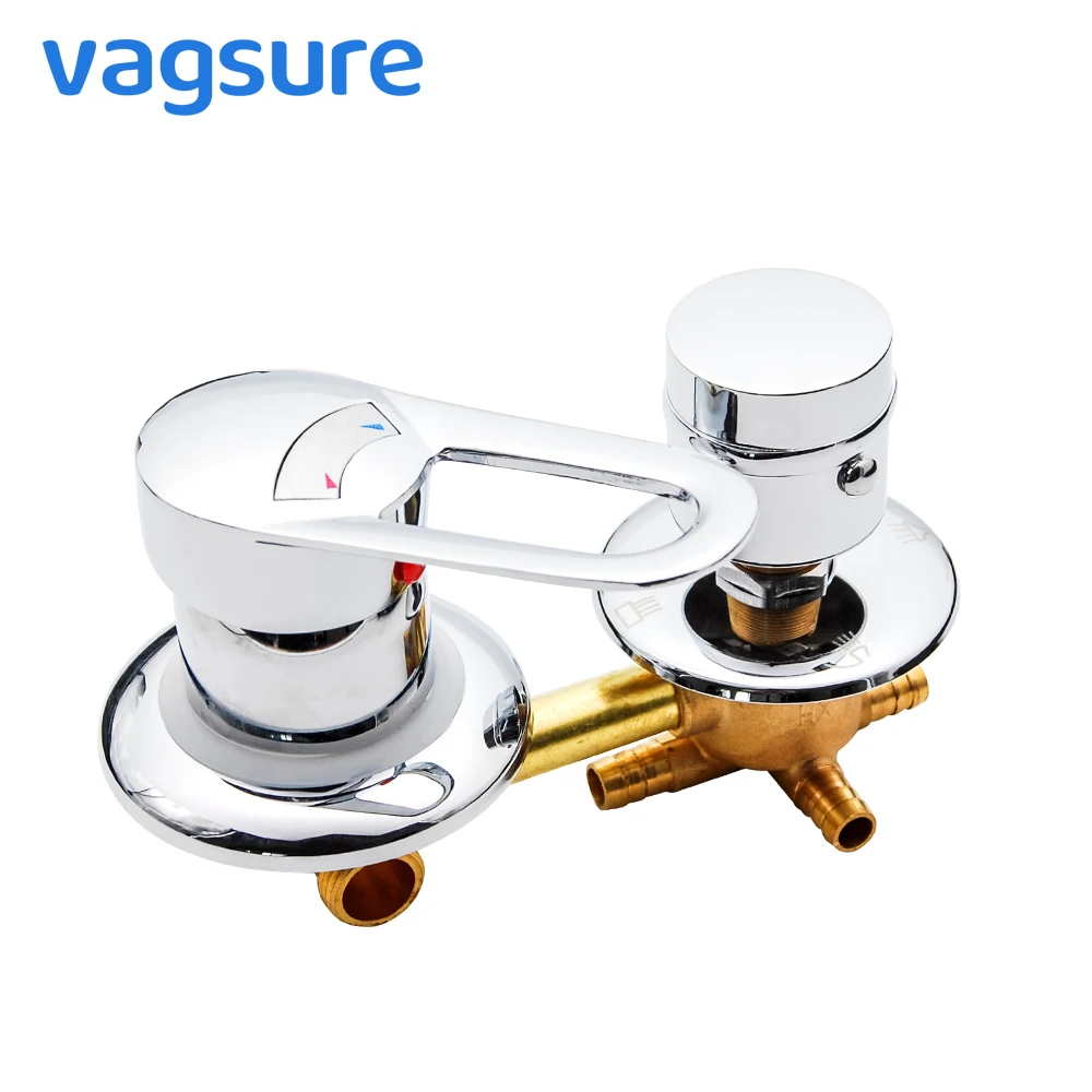 Vagsure 2/3/4/5 Ways Water Outlet Cold and Hot Intubation 10/12.5/14.5cm Brass Diverter Shower Faucets Mixer Valve Set Bathroom