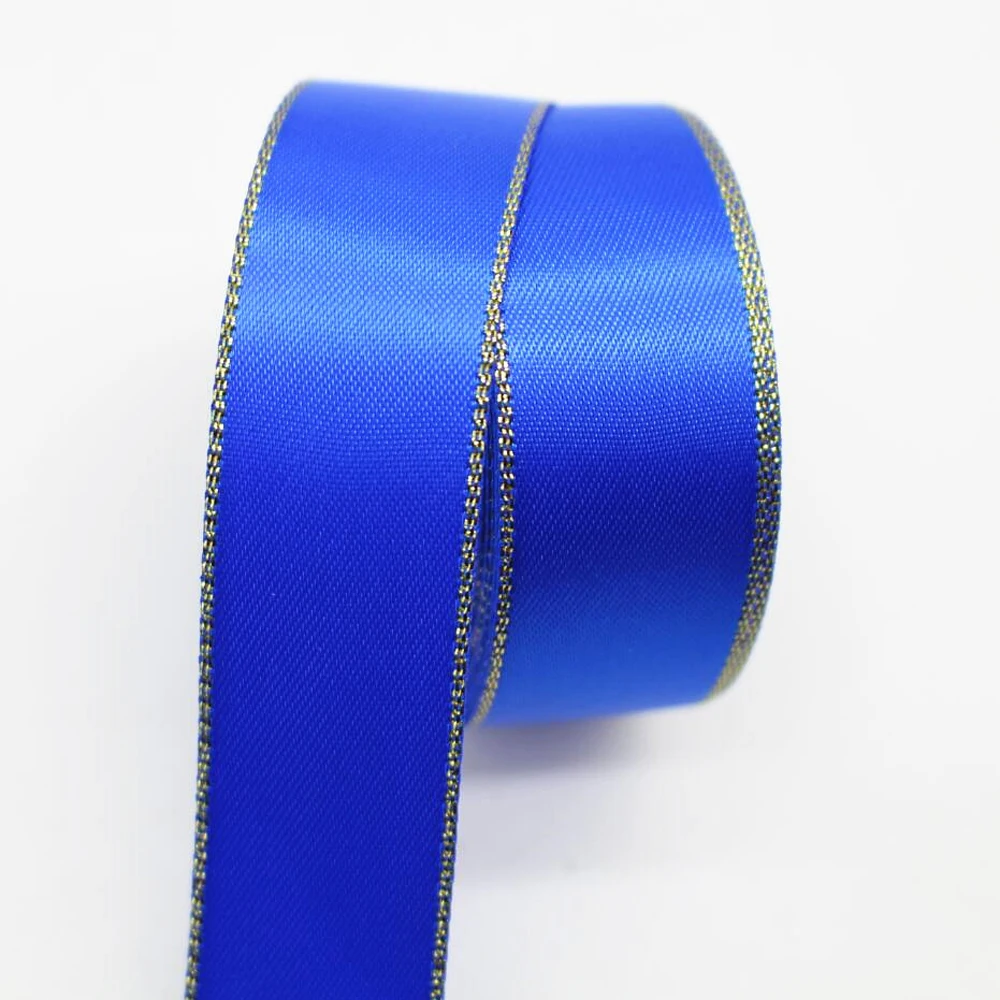 10 Yards 10MM 22MM 38MM Glitte Gold Edge Ribbon DIY Handmade Materials Gift Packaging Bows Double-Sided Christmas Decorations