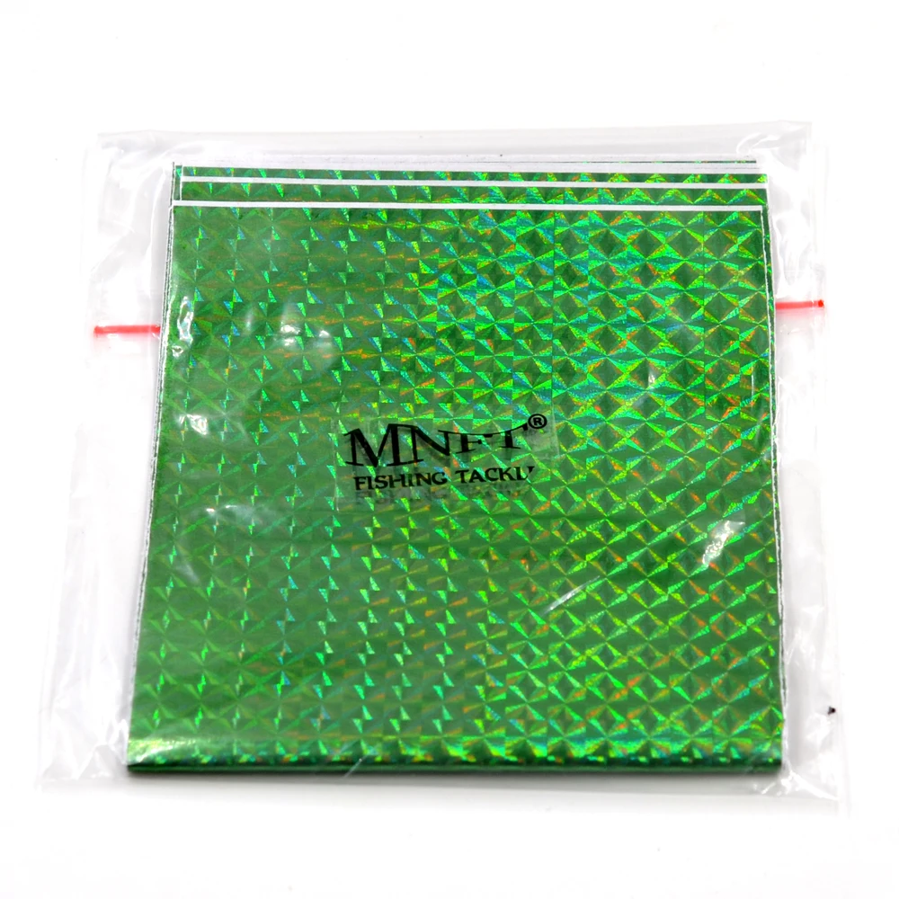 MNFT 12PCS 10cm X 20cm Holographic Adhesive Film Flash Tape DIY Lure Fishing Materials