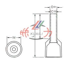 500 PCS INSULATED CORD END TERMINALS E1518 AWG16