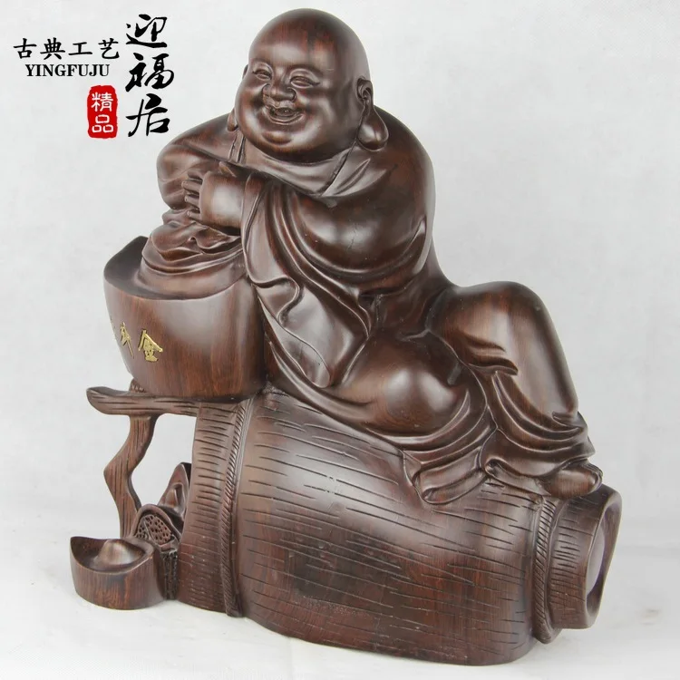 Maitreya mahogany ebony Buddha carved wooden handicrafts wooden toys creative Home Furnishing jewelry ornaments