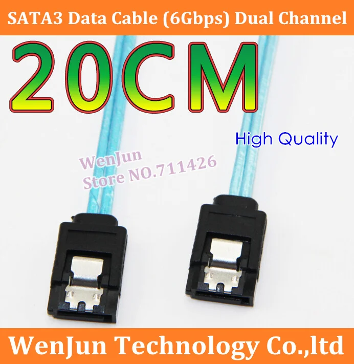 

20CM Free Shipping SAS line dual channel SATA3 data cable (6Gbps) dual head straight with shrapnel