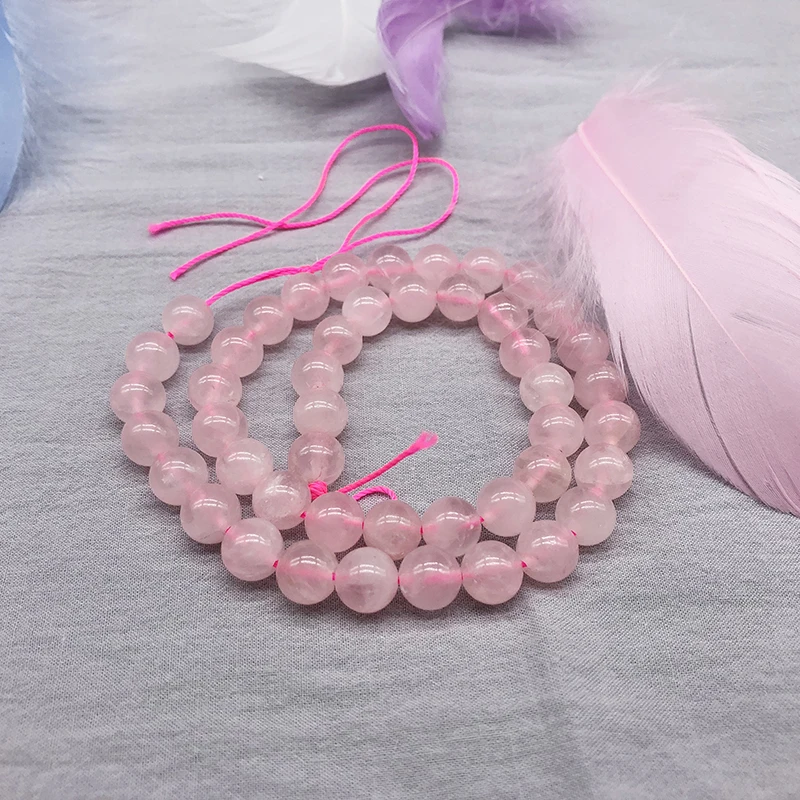 Wholesale Natural Rose Crystal Pink Quartz Stone Round Beads For Jewelry Making DIY Bracelet Necklace 4/6/8/10/12 mm Strand 15\'\'