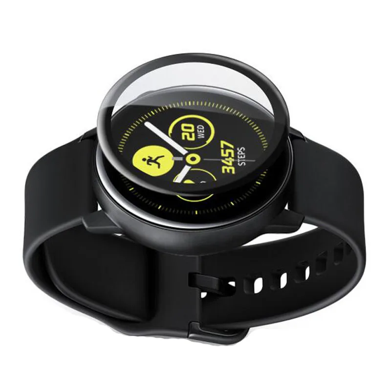 삼성 갤럭시 워치 액티브 2 40mm 44mm 액티브 2 용 3D 곡선 유리 보호 필름 커버, 풀 엣지 스크린 프로텍터 가드