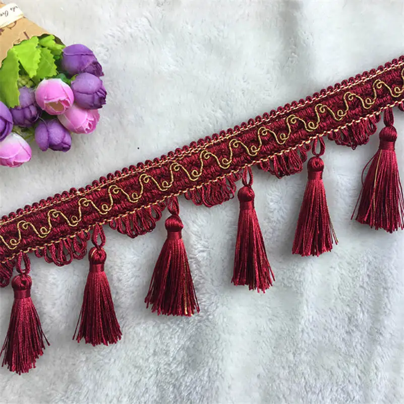 1 Meter Tassel Fringe Lace Edging Trim Sewing Craft Ribbon Curtain Cushion Tablecloth Upholstery Decor Lace Trimming Crafts