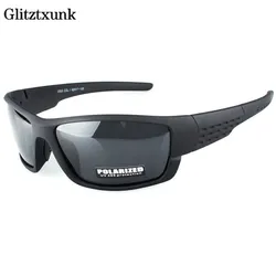 Glitztxunk Polarized Sunglasses Men Brand Designer Square Sports Sun Glasses for Men Driving Black Frame Goggle UV400 okulary