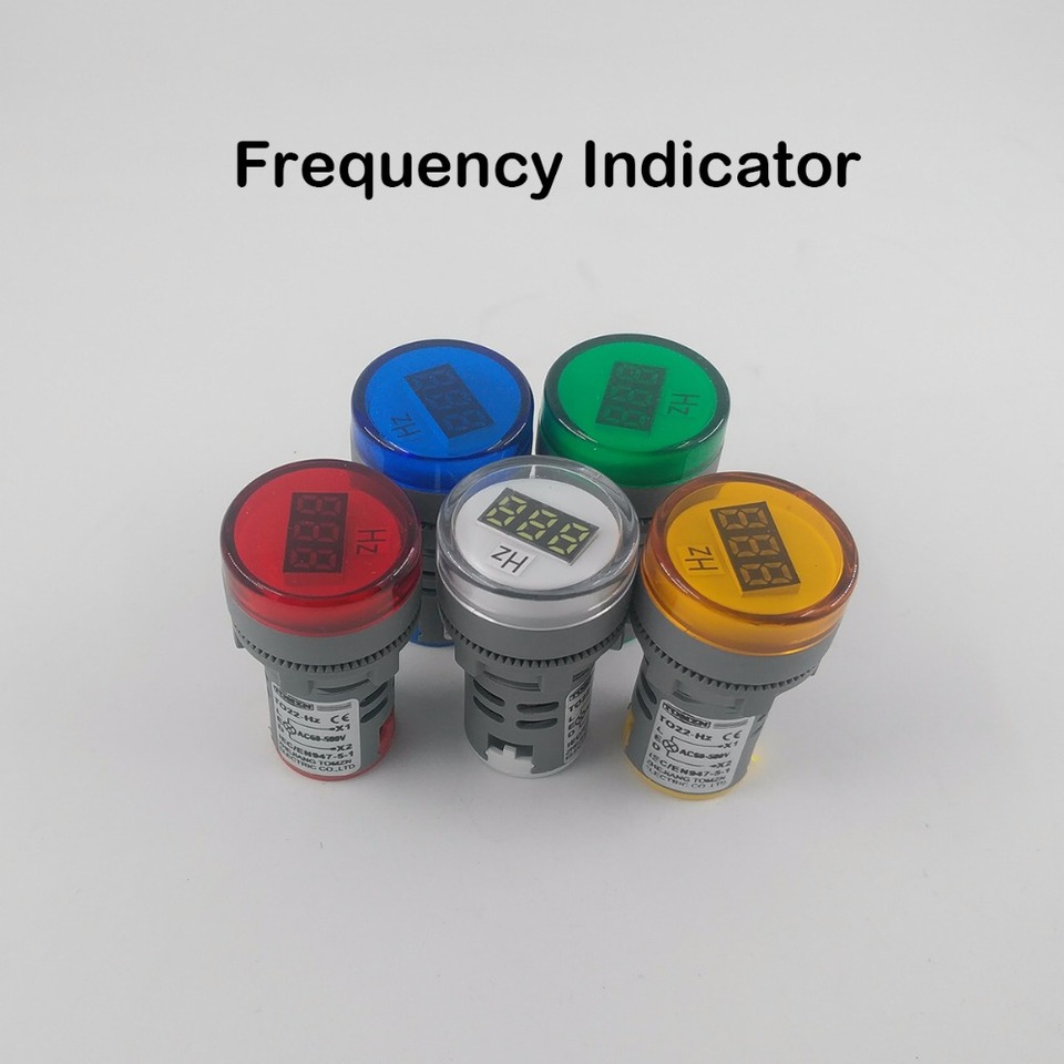  TOMZN AC 0-100Hz Hz 22MM LED frequency meter indicator pilot light Red Yellow Green white Blue 