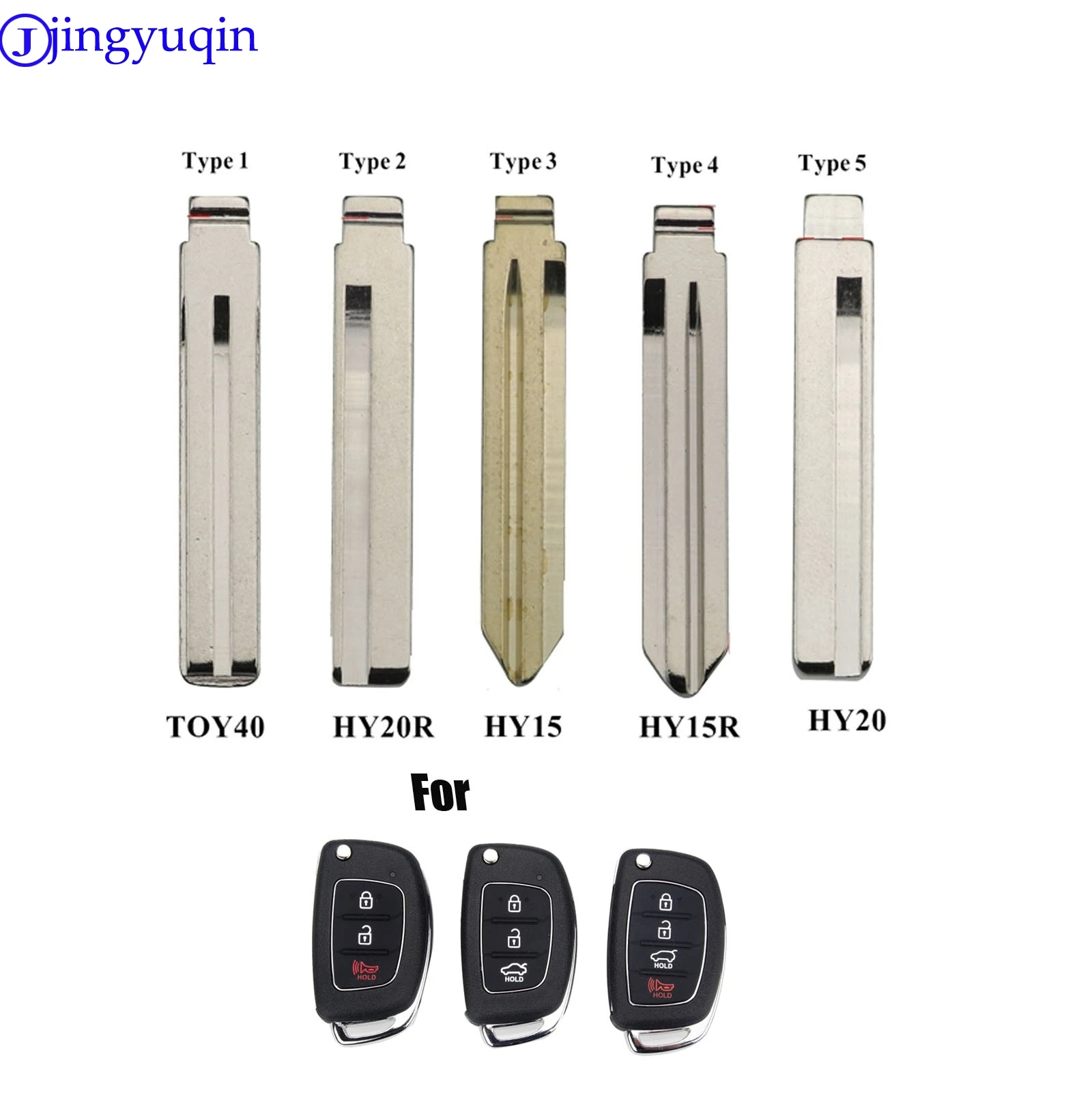 jingyuqin 10ps Replacement Flip Floding Remote Key Blade For Mistra Hyundai HB20 SANTA FE IX35 IX45 Accent I40 Uncut Blade