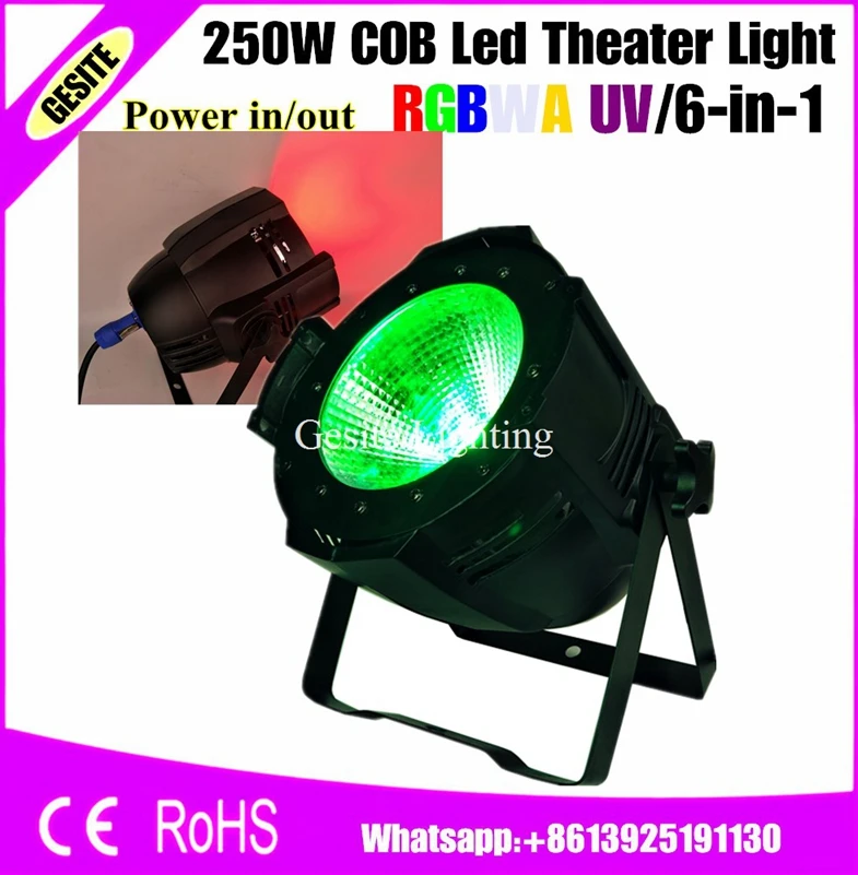 2pcs/lot COB dmx led lights uv high power 250 watt rgbw warm white cob 250w 6in1 led par cans