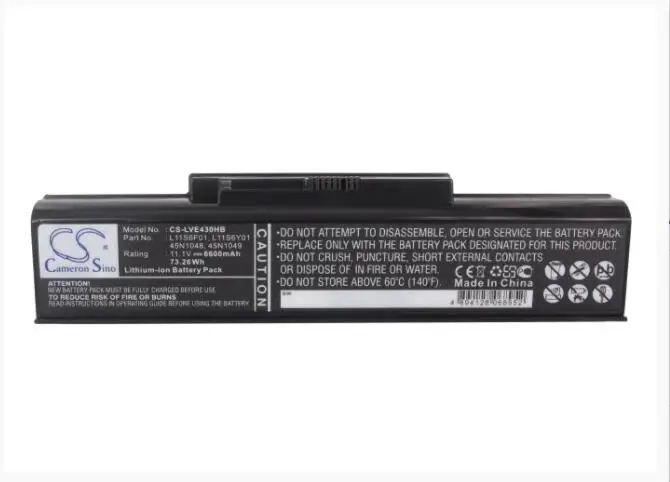 

Cameron Sino 6600mAh battery for LENOVO ThinkPad Edge E43A E43G E43L K43 K43A K43G K43P K43S 121000675 L08M6D22 L08M6D23