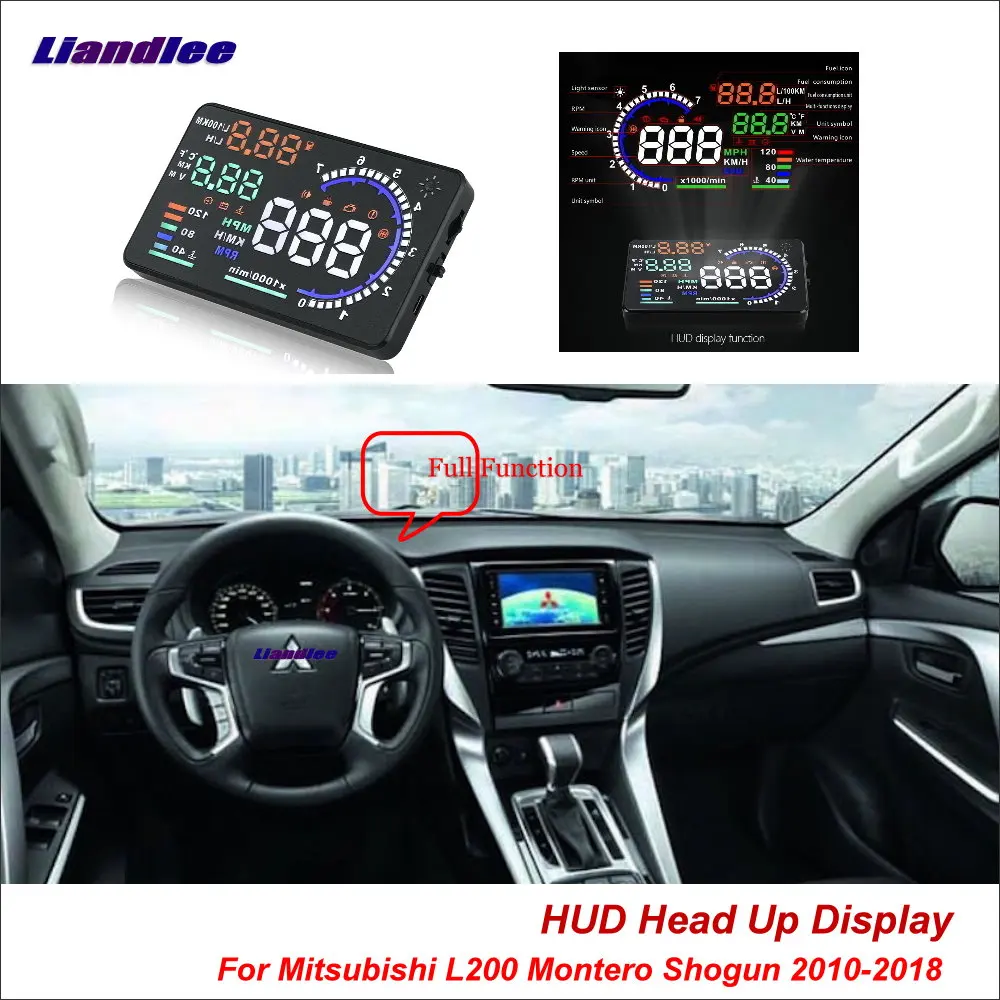 Car Head Up Display HUD For Mitsubishi L200 Montero Shogun 2010-2018 HD Projector Screen Overspeed Alert Alarm Detector