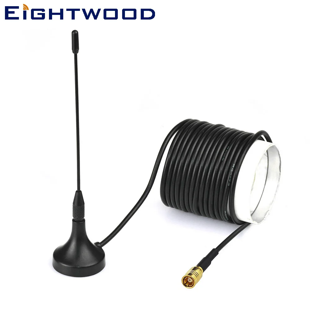 

Eightwood VHF 174-230MHz UHF 470-862MHz 2.0 Antenna SMB Male Connector 300cm Extension Magnetic for DVB-T Radio DAB Broadcasting