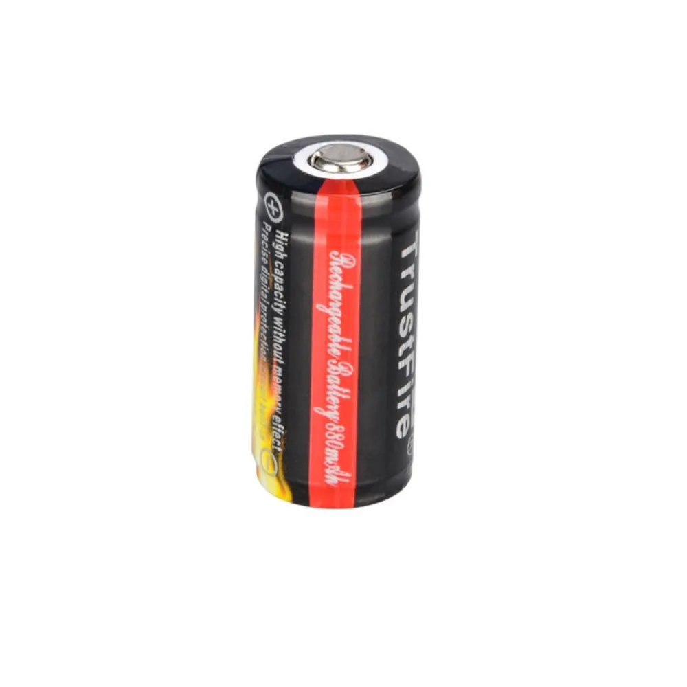 2PCS/LOT Genuine TrustFire Full Capacity 880mAh 16340 RCR123 CR123A 3.7V Protected PCB Rechargeable Battery