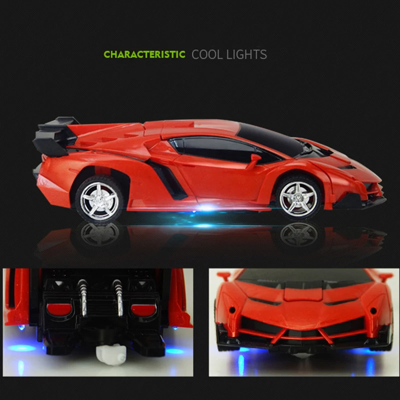 2 In 1 Remote Control Deformation Car  RC Car Sports Car Transformation Robots Models RC fighting toy Kid Children Birthday Gift