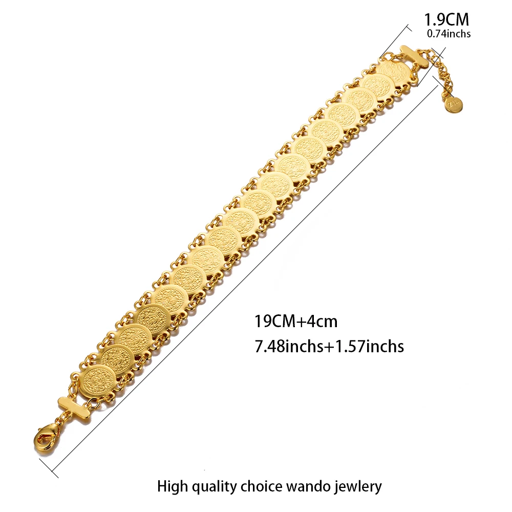 homme Gold Color Coin Bracelets bracelets&bangles for women 24k plated  gold bracelet women/girls bracelet