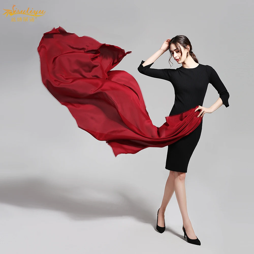 

100% Silk Crepe Scarf 110X200cm Pure Silk Fabric New Trends Plus Size Fashion Women Scarf Winter Scarf Long Scarf
