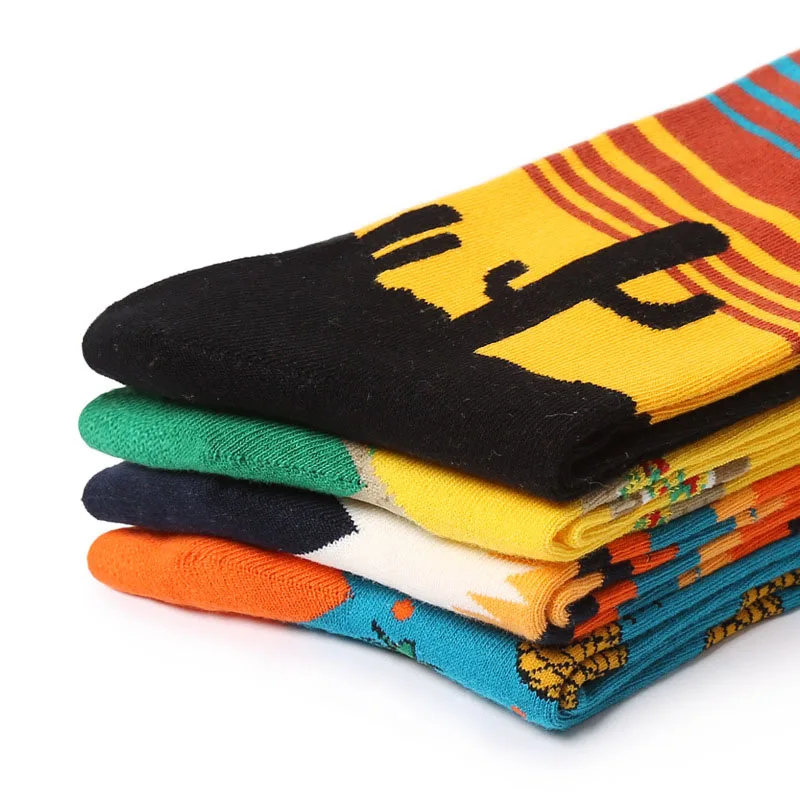 1Pair New Men Women Cotton Socks Casual Colorful Socks Crew Street Skateboard Socks Happy Funny Harajuku Sox Meias