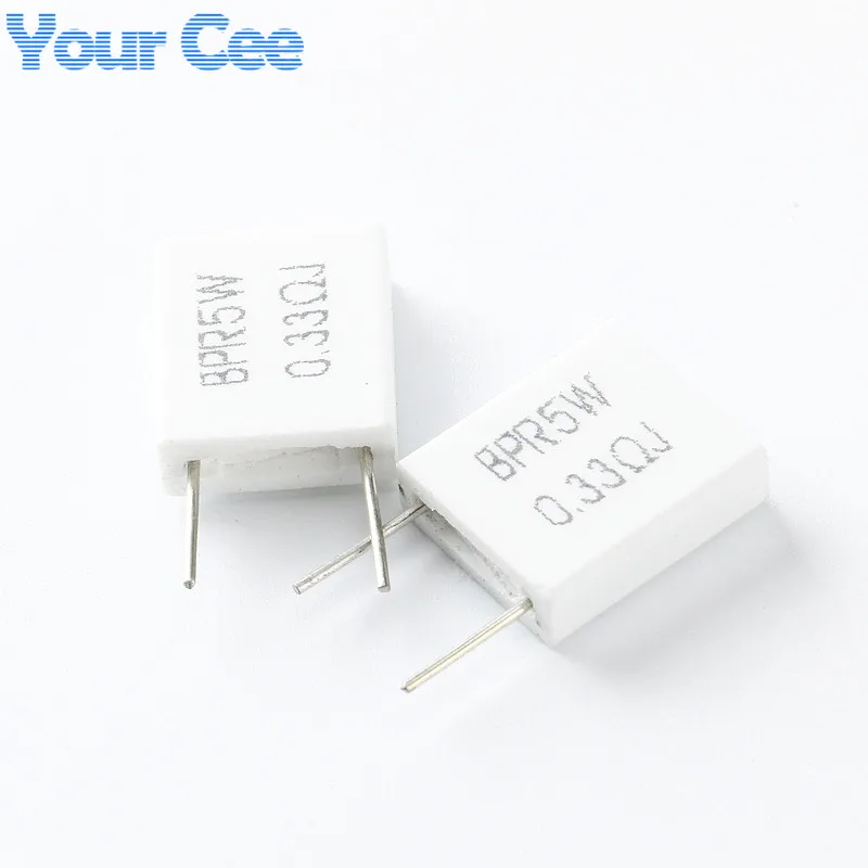 20 pcs Non-inductive Ceramic Cement Resistor BPR56 5W 0.33 ohm 0.33R High Power Resistance Kit