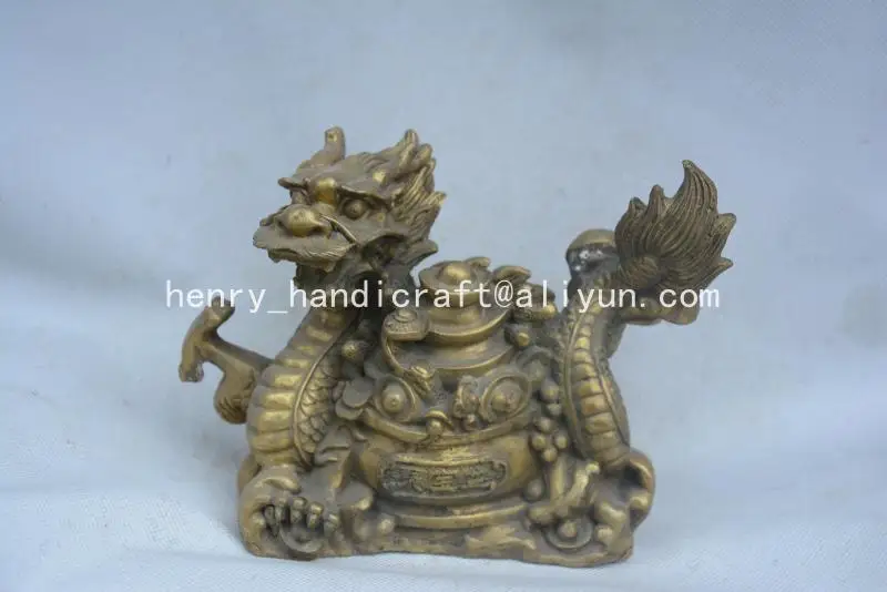 

Fine Old QingDynasty brass dragon statue /sculpture,dragon give money, best collection&adornment,free shipping