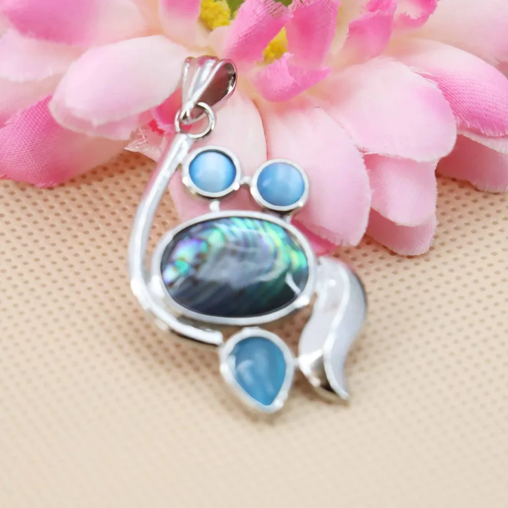 25*38mm Hot sale Geometry Natural Abalone seashells sea shells pendants short necklace making jewelry crafts women girls gifts