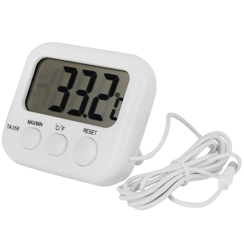 Refrigerator Aquarium Kitchen Electronic LCD Max-Min Thermometer Digital Thermo Temperature Meter with Probe Sensor Cable