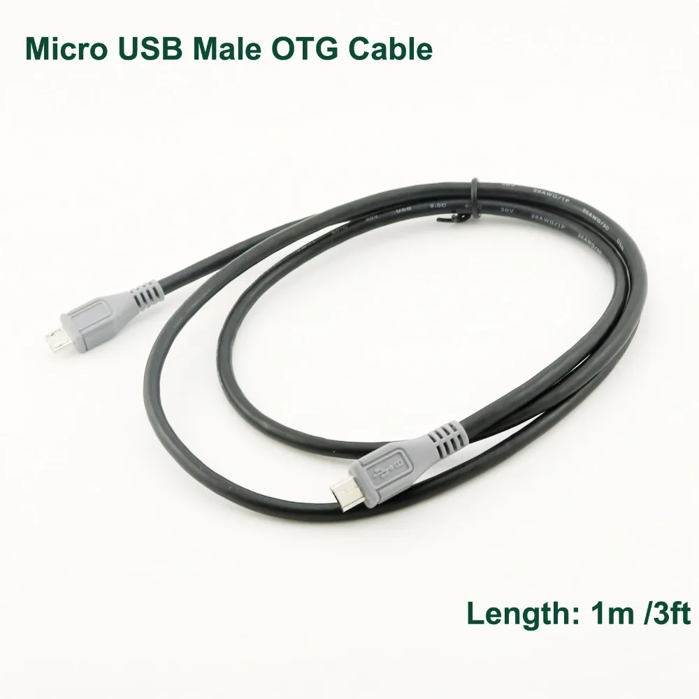 

10pcs USB Cable / Cord Micro USB Type B Male To Micro B Male 5 Pin Converter OTG Data Adapter Lead 20cm / 1m 3ft