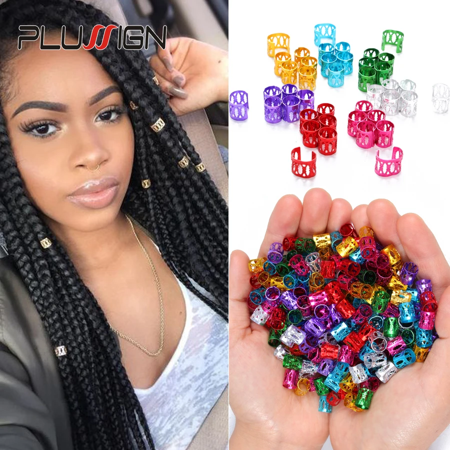 Wholesale Cheap 1000Pcs Mambo Beads For Braids Fashion Hair Charm Ring For Braids Box Braid Hair Accessories Dread Beads