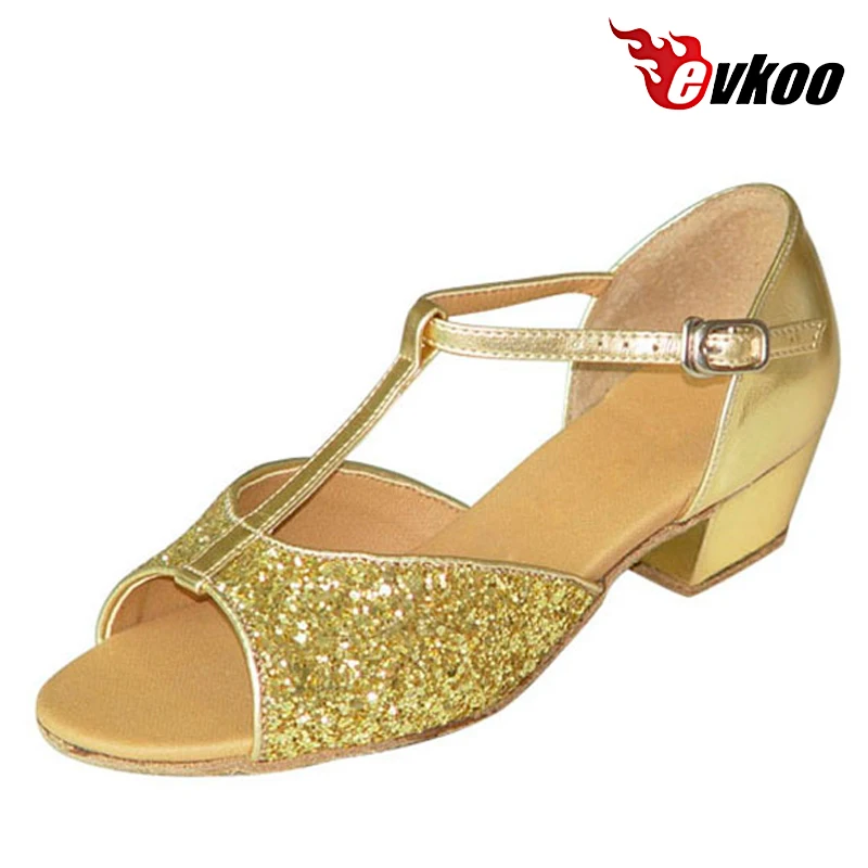 Evkoodance Ballroom Size US 4-12 Dance Shoes Girls Low Heel 3cm And 4 Colors Can Be Choose Comfortable Evkoo-353