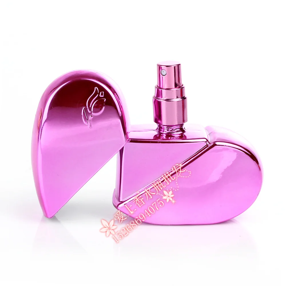 100pcs  25ML perfume bottle wholesale ,empty 25ml empty spray perfume bottle , new heart-shaped color spray perfume bottle