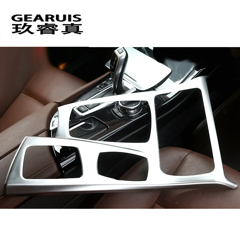 Car styling Console Panel Cover Frame Trim  Water Cup Holder Decoration Sticker For BMW 5 series F10 Interior Auto Accessories