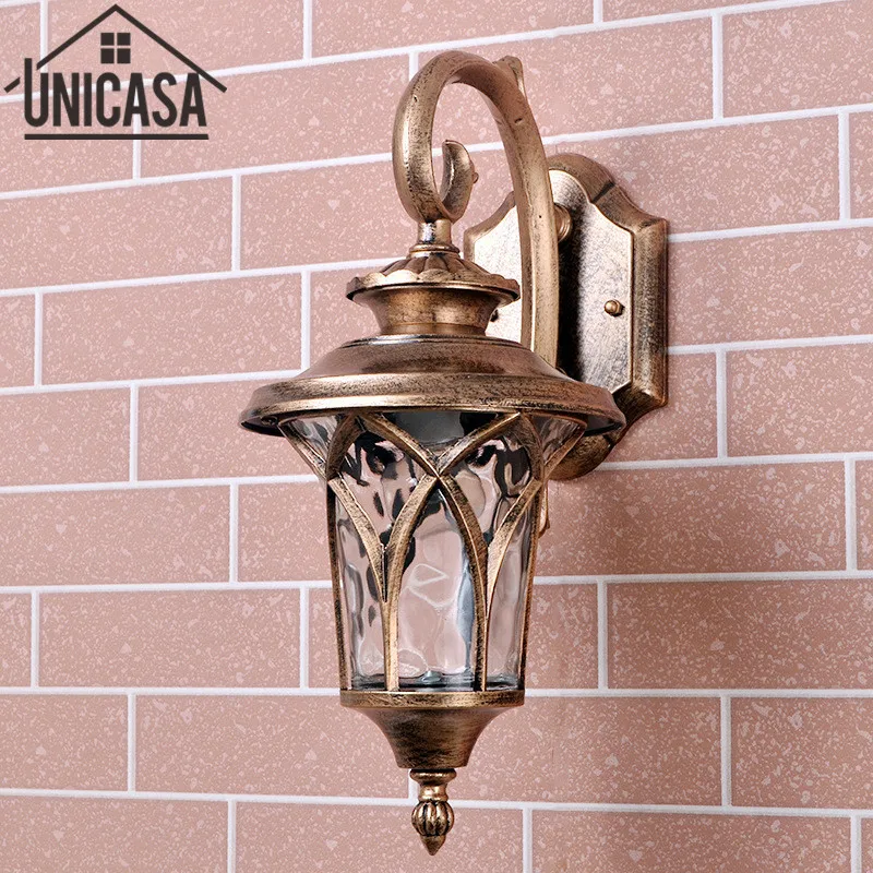 Aluminum Vintage Outdoor Lights Garden Pathway Antique Sconce Country Modern Lighting Glass Led Technology Of Wall Lamp