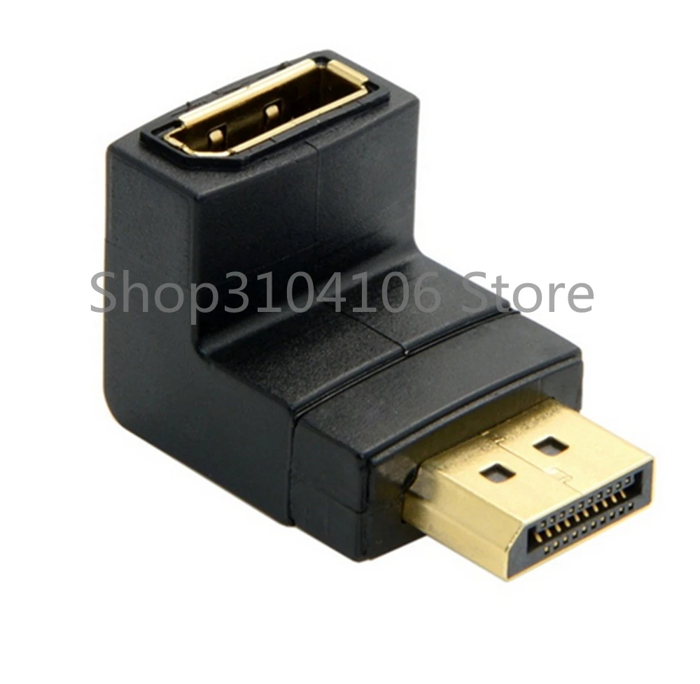 DisplayPort Down Angled 90 Degree Male to Female Extension Adapter for PC Graphics Card & Monitor